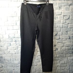 Max Edition Black and Charcoal Striped Ponte Pants